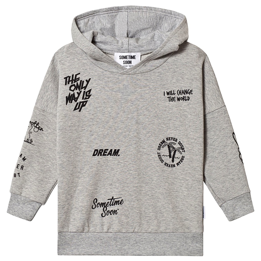 Kids Sometime Soon Carlos Hoodie In Grey Melange Size 3t
